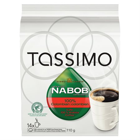 Tassimo Coffee Pods Package of 14 Nabob Columbian