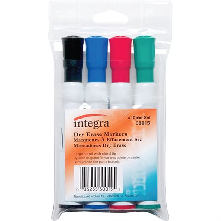 Dry Erase Whiteboard Markers Package of assorted colours pkg 4