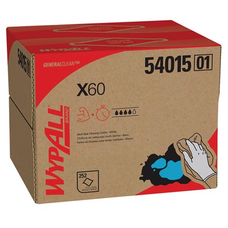 Wipes Wypall  X60 12 1 / 2"x 16 4 / 5" box of 252