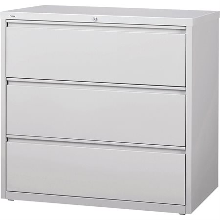 Lateral File 3 drawers. 42 x 19 x 40 in. H. 173 lbs. light grey