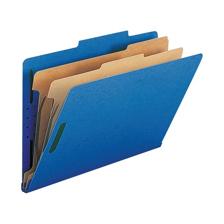 Classification Folders with Fasteners Legal size, 2 dividers dark blue