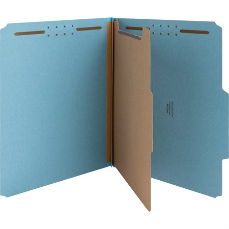 Classification Folders with Fasteners Letter size, 1 divider blue