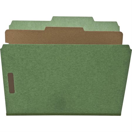Classification Folders with Fasteners Letter size, 1 divider green