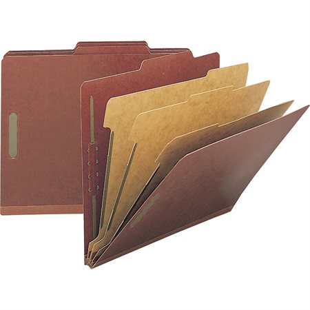 Pressboard Classification Folders Legal size 3 dividers - red