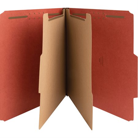 Pressboard Classification Folders Letter size 2 dividers - red