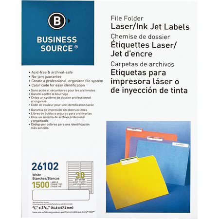 Filing Labels Package of 1500 white