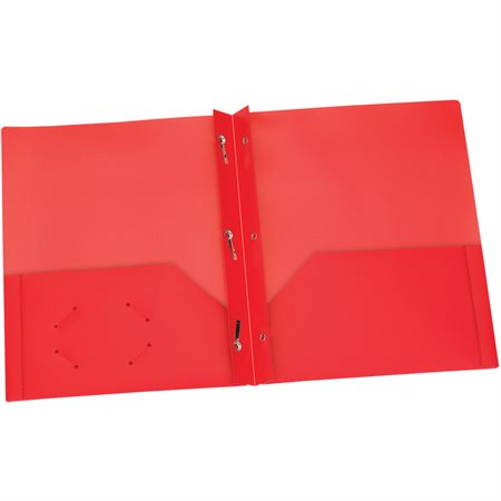 Poly Portfolio With fasteners. 135-sheet capacity red