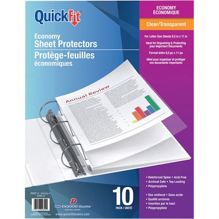 Economy Weight Sheet Protectors clear (pkg 10)