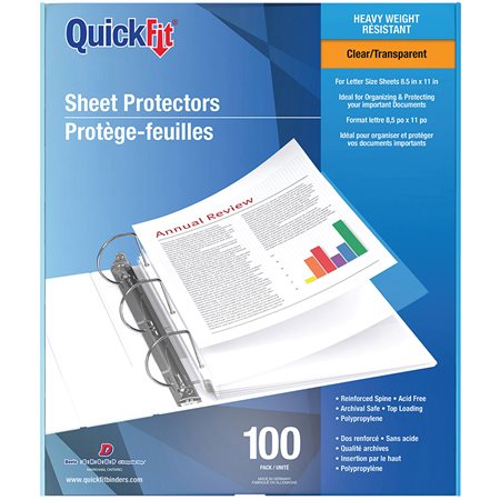 Heavyweight Sheet Protectors Letter size clear (box 100)