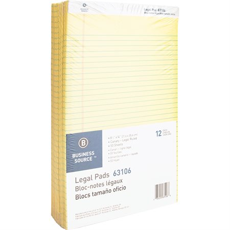 Bloc de papier Format légal - 8-1 / 2 x 14-3 / 4 po jaune