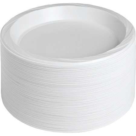 Round Plastic Plates White 10-3 / 4 in.