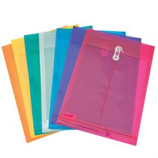 Translucent Polyethylene Envelope 9-3/4 x 13-1/2 in. Vertical opening. assorted colours
