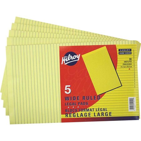 Canary Figuring Pad Ruled 5 / 16”. 8-3 / 8 x 14”. 90 sheets. Bond.
