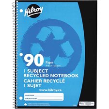 Cahier de notes recyclé 10-1/2 x 8 po 90 pages (45 feuilles)