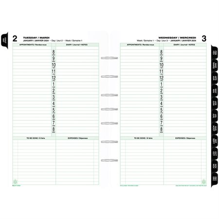 Desk Size Refills and Accessories (2025) Dated refills - bilingual 1 day / page