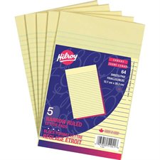 Canary Figuring Pad Ruled 1/4”. 5 x 8”. 64 sheets. Bond.