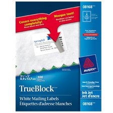 TrueBlock™ White Rectangle Labels 5 x 3-1/2" (100)