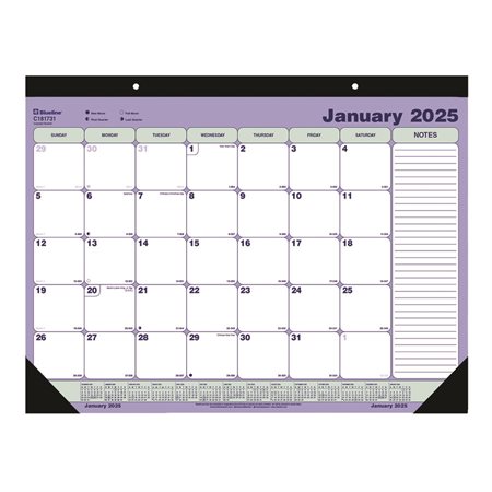 Calendrier sous-main mensuel (2024) 21-1 / 4 x 16 po anglais