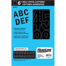 Lettres et chiffres en vinyle Geosign Lettres noires majuscules 150 mm (6")