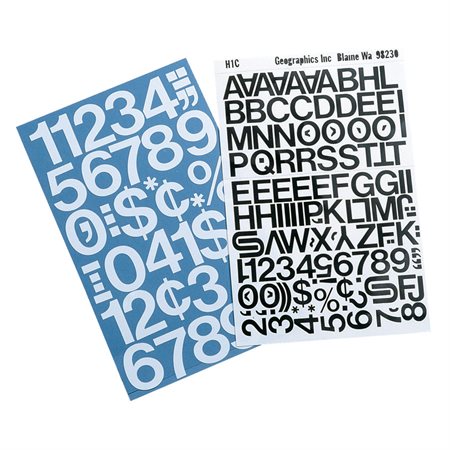 Lettres et chiffres en vinyle Geosign Lettres noires majuscules 12 mm (1 / 2”)
