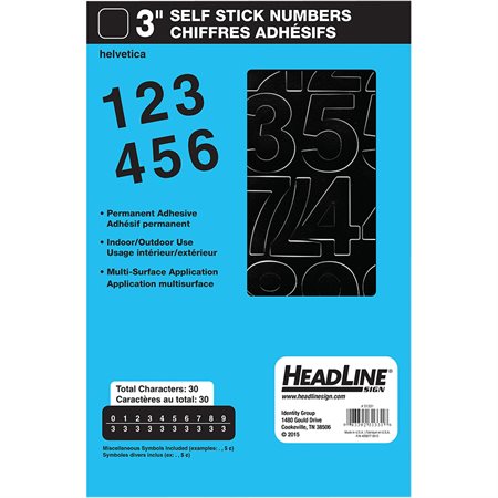 Geosign Vinyl Letters and Numbers Black numbers 75 mm (3”)