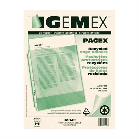 Recycled Sheet Protectors pkg 10