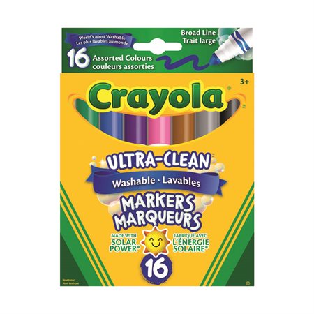 Ultra-Clean Washable Markers Broad line classic colours - box of 16