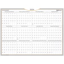 Surface de planification mensuelle auto-adhésive Wallmates® Janvier-décembre 2025 18 x 24 po.