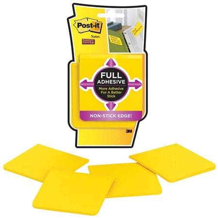 Post-it® Super Sticky Full Stick Notes 3 x 3 in. yellow - pack of 4