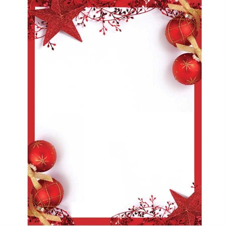 Holiday Lettehead Paper red accents