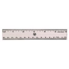 Transparent Rigid Plastic Ruler 15 cm metric/ 6"