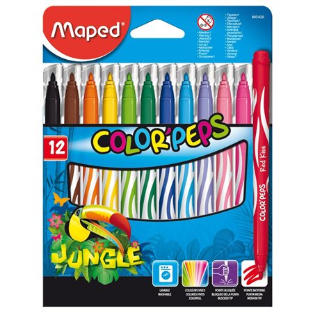 Support avec marqueurs à colorier Color'Peps Jungle Marqueurs de rechange (12)