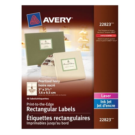 Pearlized rectangular labels
