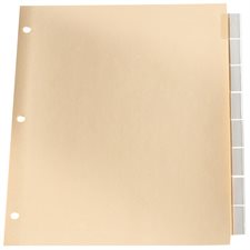 Insertable Tab Dividers Letter. 3-hole punched. Clear. 8 tabs