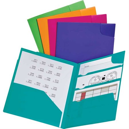 Divide-It-Up™ 4-Pocket Poly Report Cover assorted colours