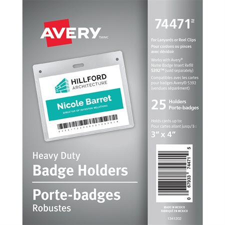 Heavy-duty badge holders horizontal