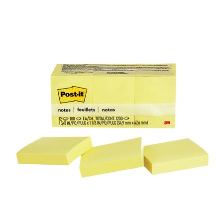 Feuillets autoadhésifs Post-it® Uni 1-1 / 2 x 2 po. (12)