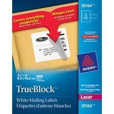 White Rectangle Labels Box of 100 sheets 4 x 3-1/3” (600)