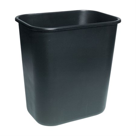 Deskside Wastebasket Medium, 26.6L, 14-1 / 4 x 10-1 / 4 x 15"H black
