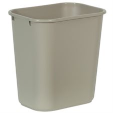 Deskside Wastebasket Medium, 26.6L, 14-1/4 x 10-1/4 x 15"H beige