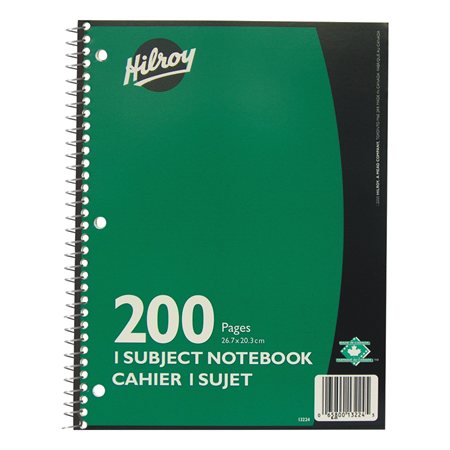 Spiral Notebook Ruled, 1 subject. 200 pages