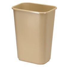 Deskside Wastebasket Large, 39L, 15-1/4 x 11 x 20"H beige