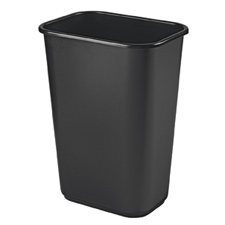 Deskside Wastebasket Large, 39L, 15-1 / 4 x 11 x 20"H black