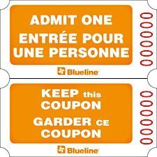 Billets d'entrée Rouleau de 2000 billets, doubles. orange