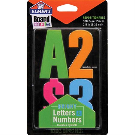 BoardMate™ Repositionable Letters & Numbers bright colours