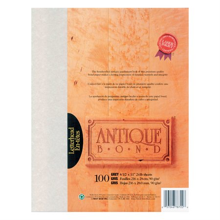 Papier Antique Bond Paquet de 100 gris