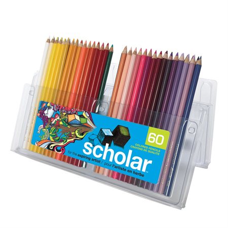 Crayons à colorier en bois Scholar™ boîte de 60