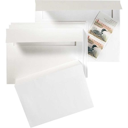 Enveloppe blanche d'invitation 5-1 / 4 x 7-1 / 4 po.