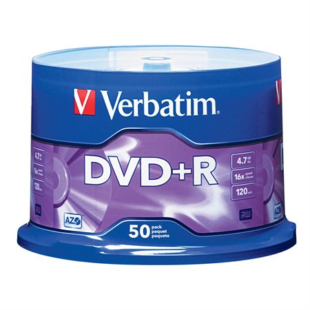 16x Writable DVD+R Disk Package of 50