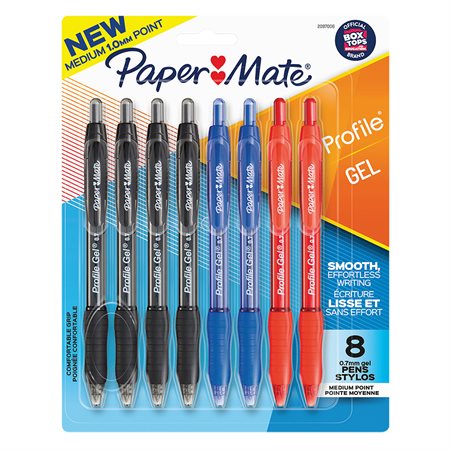 Paper Mate® Gel Retractable Pen Package of 8 assorted colours